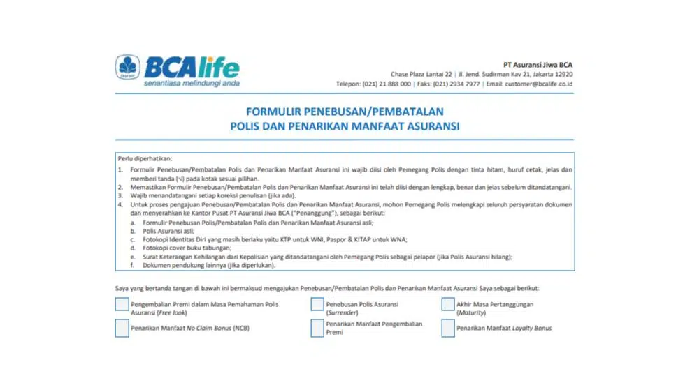 Penjelasan Lengkap Tentang Polis Asuransi BCA Life